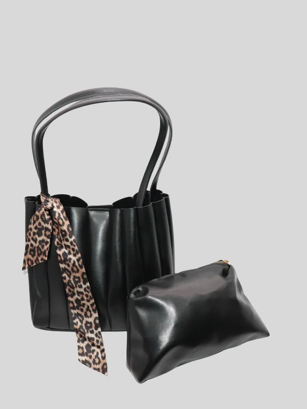 FULAR DETAYLI MAKYAJ ÇANTALI OMUZ ÇANTASI