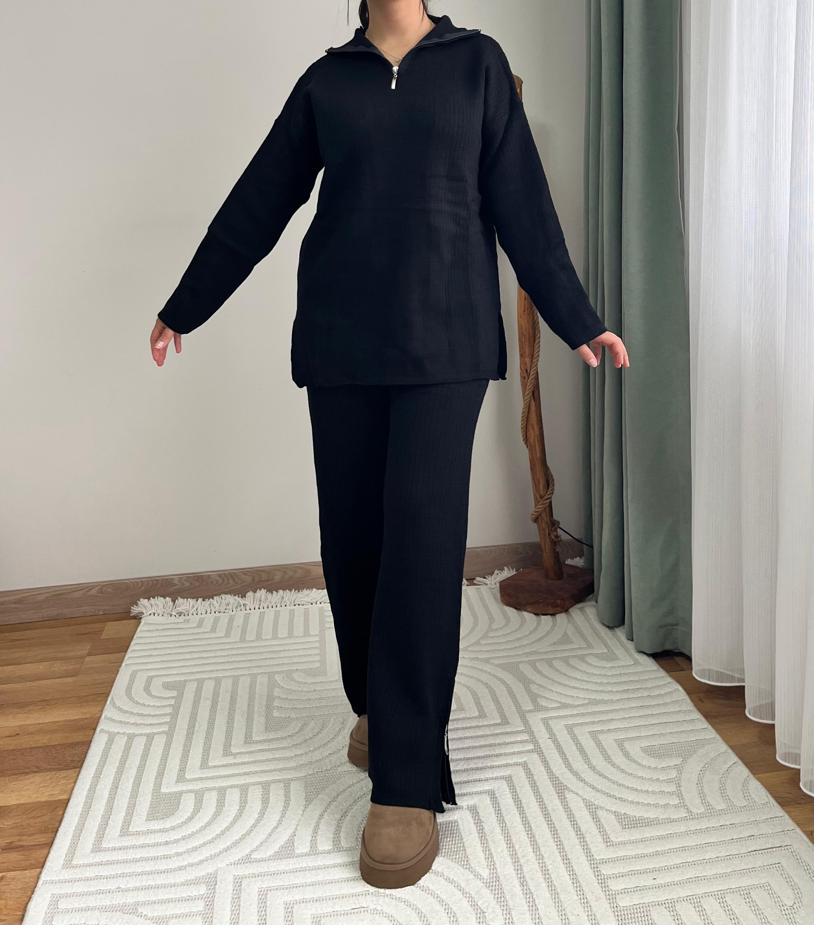 Fermuarlı Triko Takım