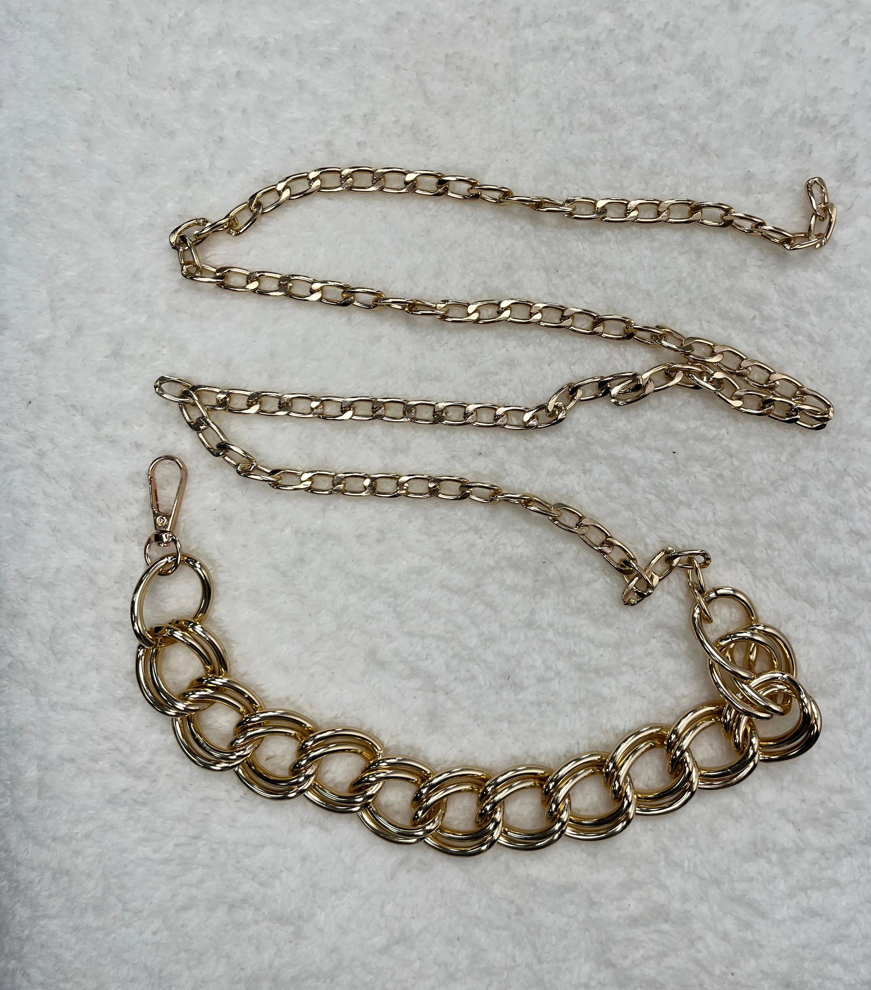 Kalın Halkalı Metal Zincir Kemer