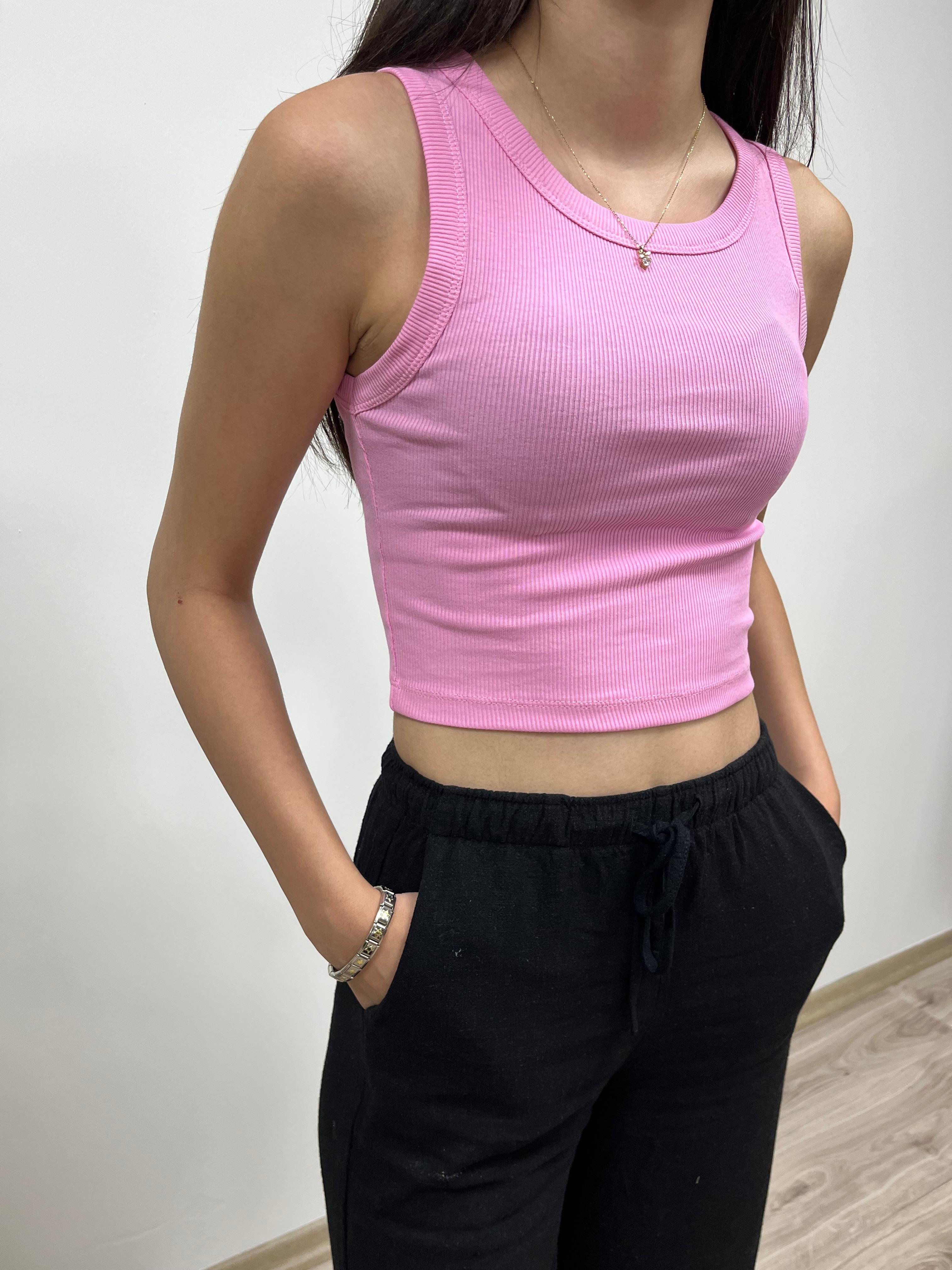 Pamuklu Ribana Crop Atlet