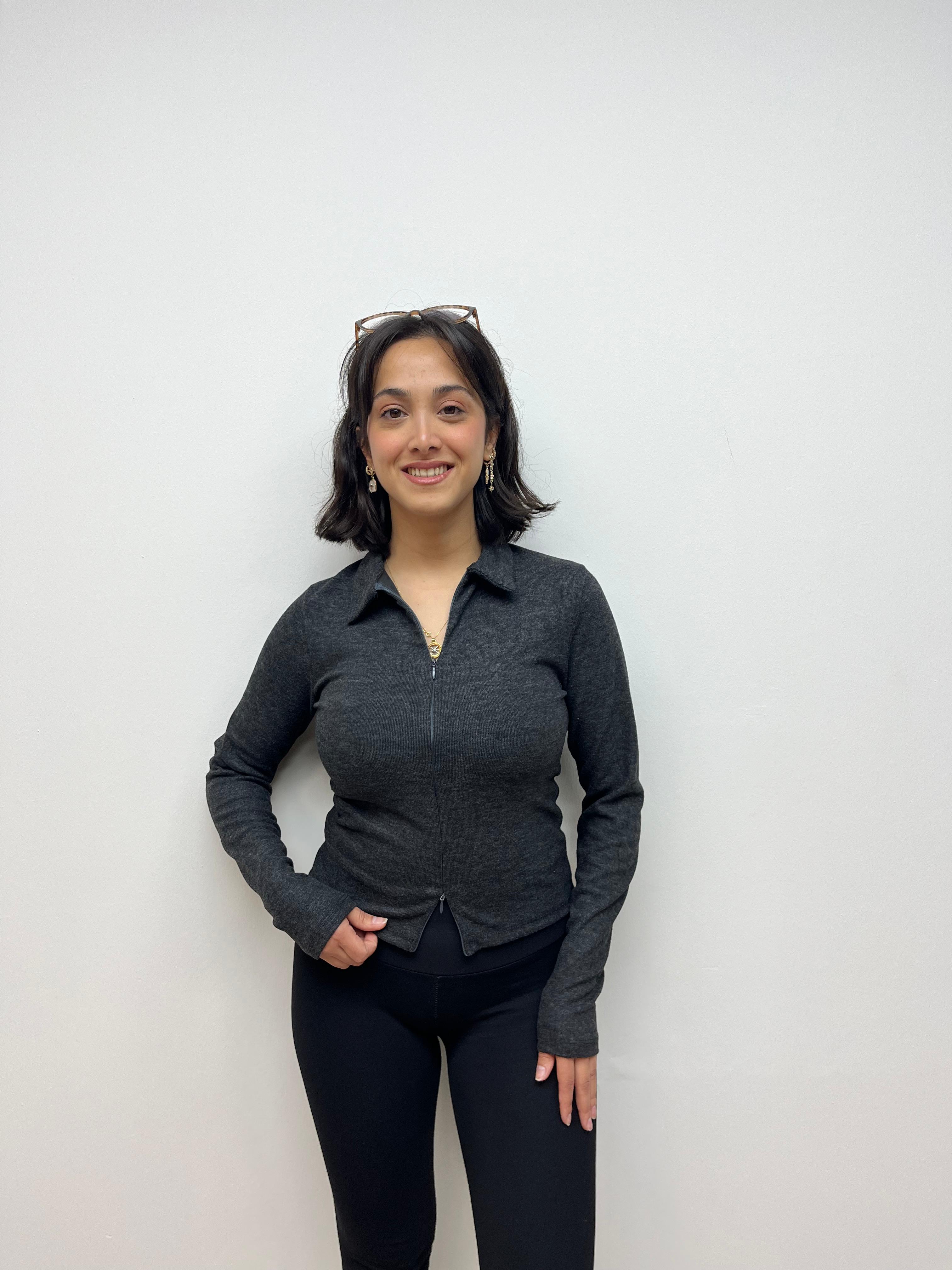 Fermuarlı Uzun Kollu Bluz