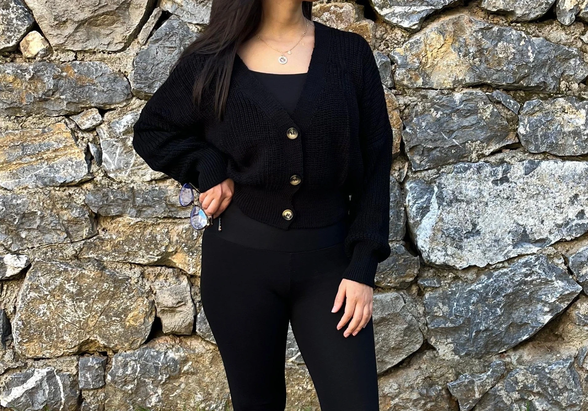 Düğmeli Örgü Kadın Hırka