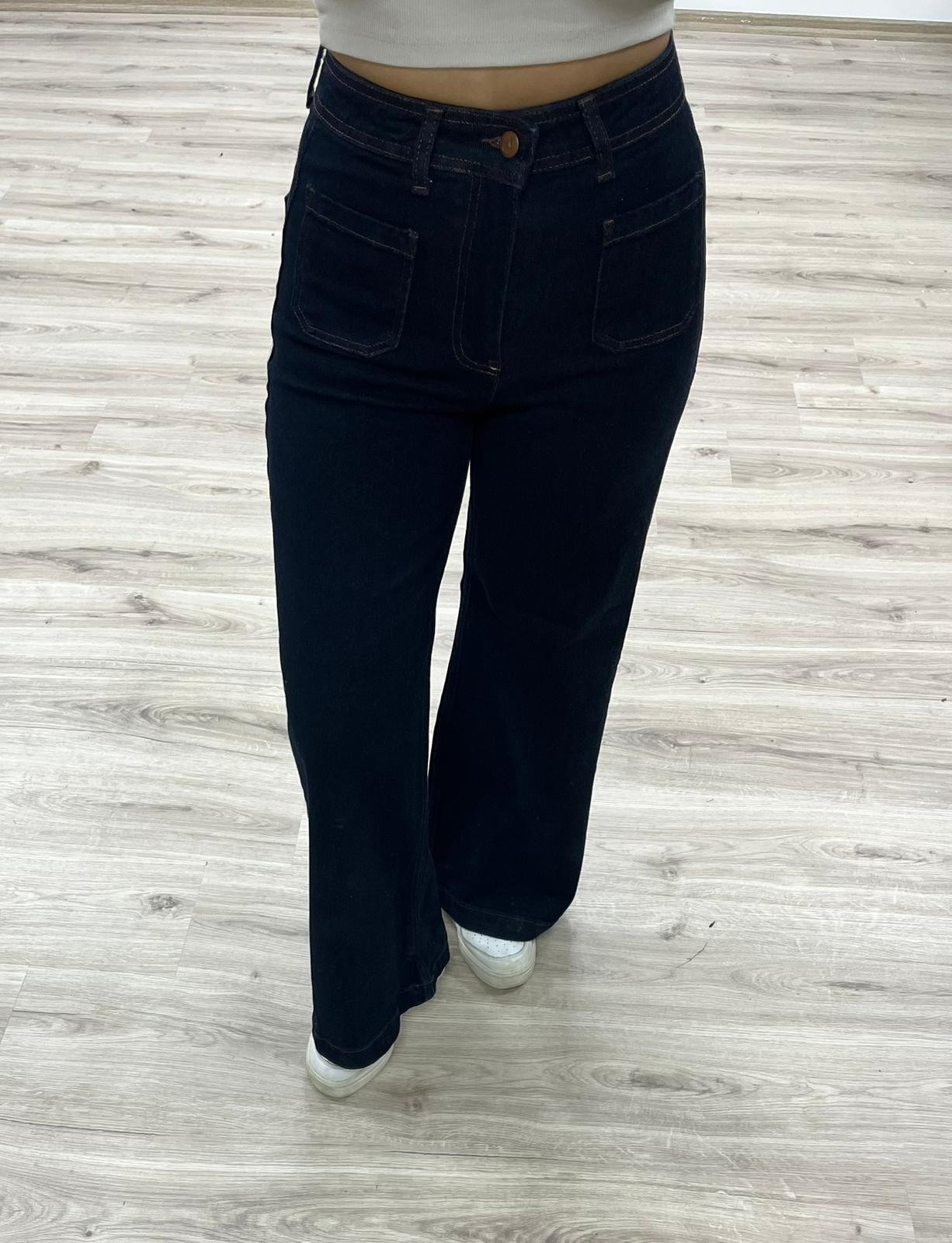 Bol Paça Yüksek Bel Denim Pantolon