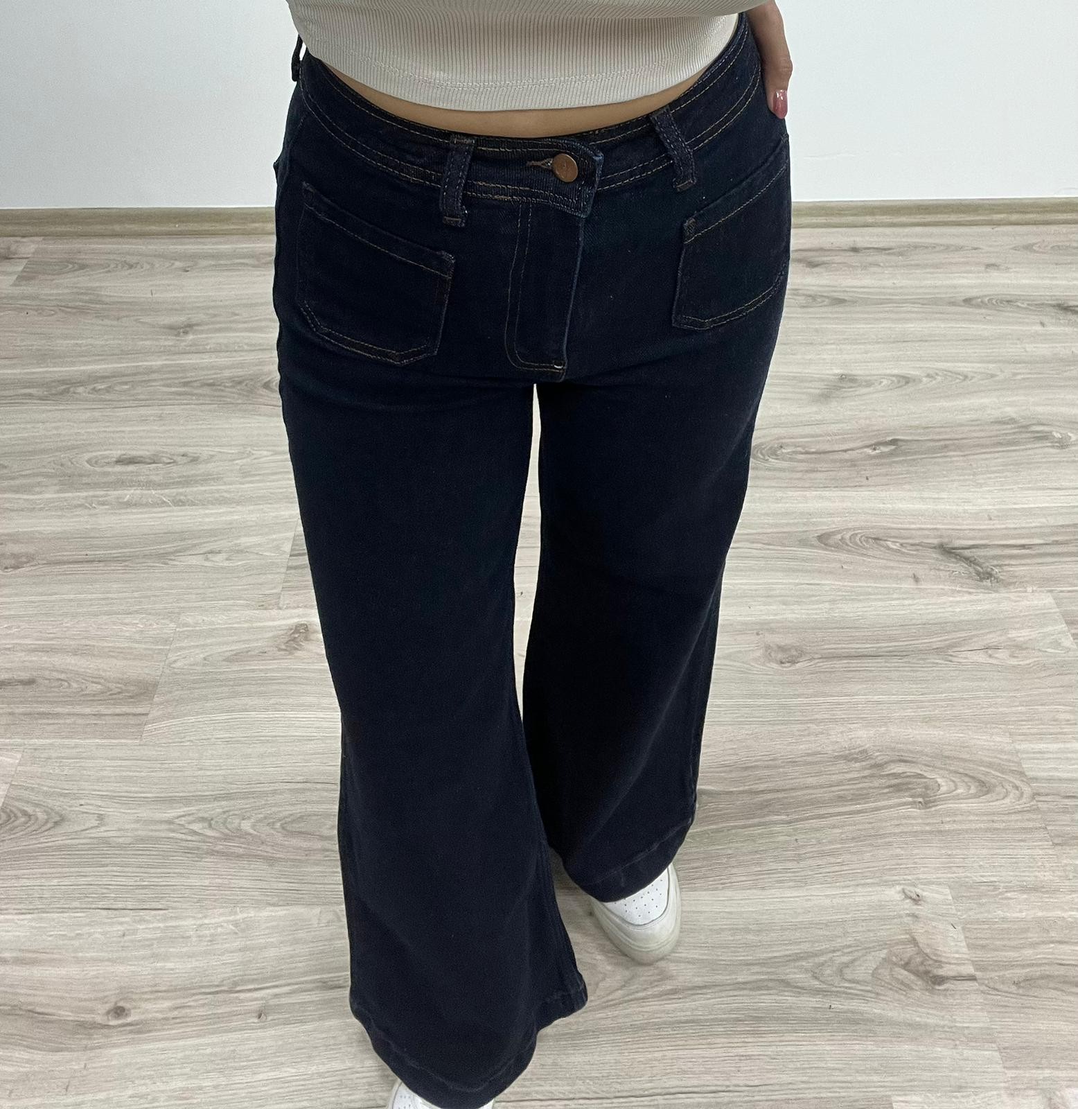 Bol Paça Yüksek Bel Denim Pantolon