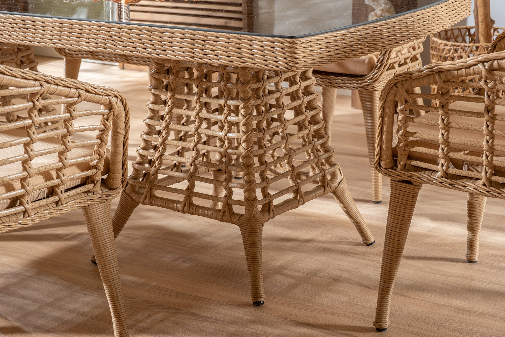 Eyfel 90*210 Rattan Yemek Takımı 6 Kişilik