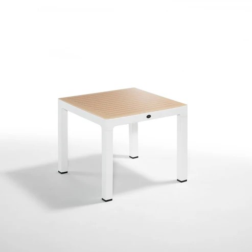 Wood Masa 90x90 Çizgili Camlı Masa