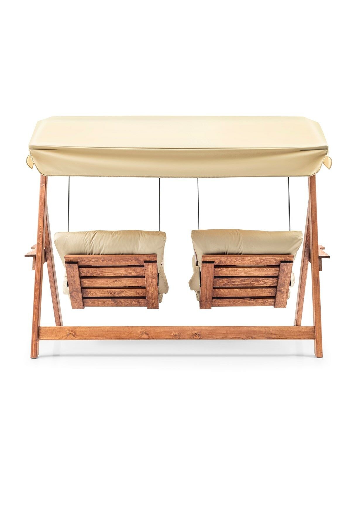 Swing İkiz Kule İki Kişilik Ahşap Salıncak