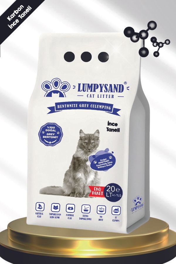 Lumpsand Aktif Karbon İnce Taneli Kedi Kumu 20 lt -Cat Litter