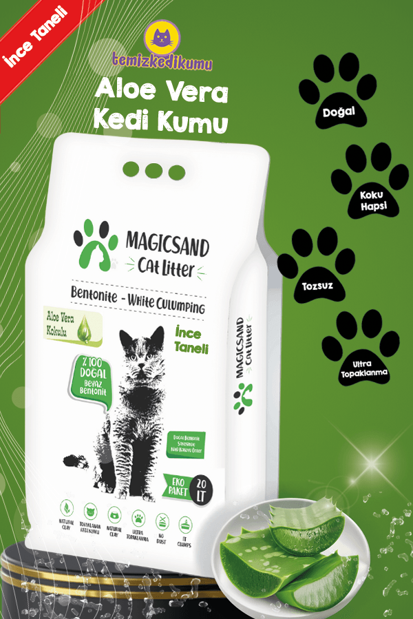 magicsand Cat Litter Aloe Vera Kedi Kumu 20 Lt Ince Taneli