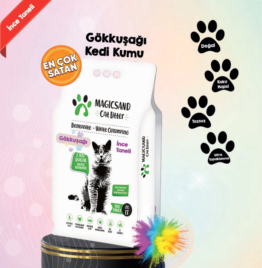 Magicsand Gökkuşağı Bentonit 20 Lt. İnce Taneli