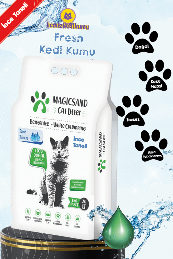 Magicsand Cat Litter Fresh kokulu Kedi Kumu 20 lt ince taneli
