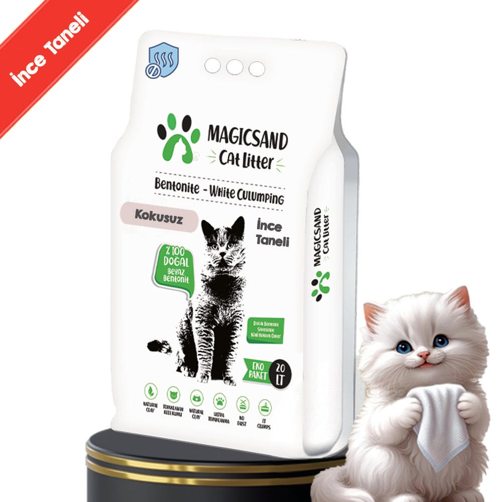 Magicsand  Kokusuz İnce Taneli Kedi Kumu 20 Lt