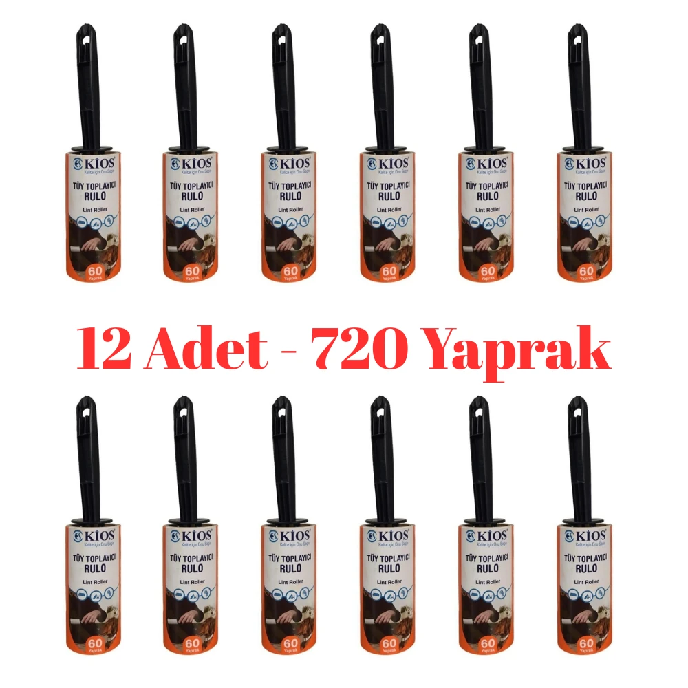 Kios Tüy Toplayıcı Rulo 60 Yaprak 12 li Paket