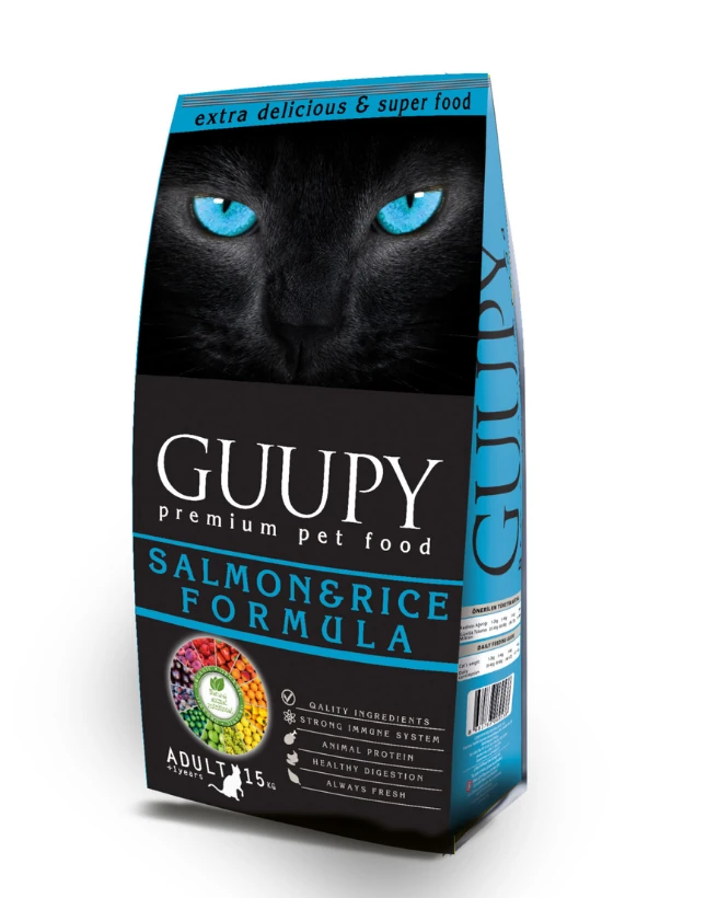 Guupy Somonlu ve Pirinçli 15 kg Yetişkin Kedi Maması