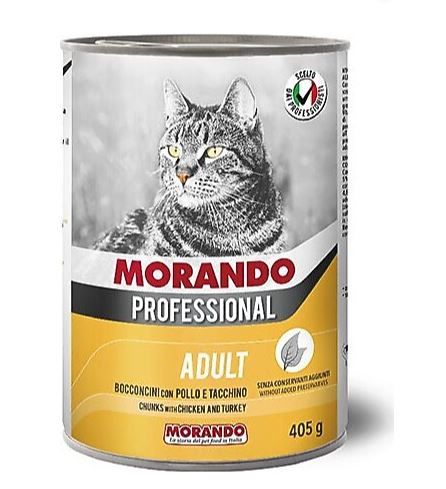 Morando Kedi Maması Tavuklu & Hindili Parçacıklı 405 gr Konserve