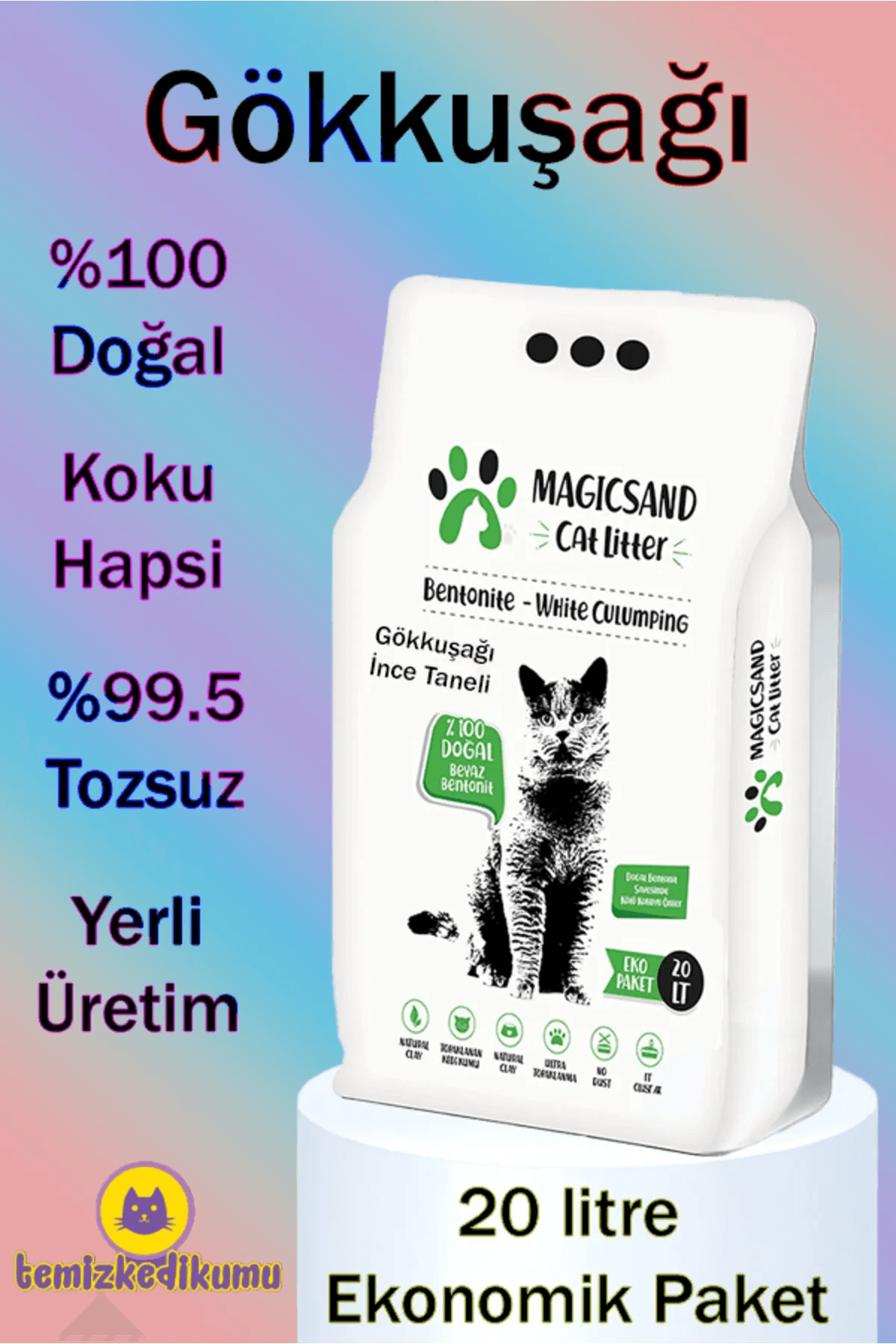 Magicsand Gökkuşağı Bentonit 20 Lt. İnce Taneli