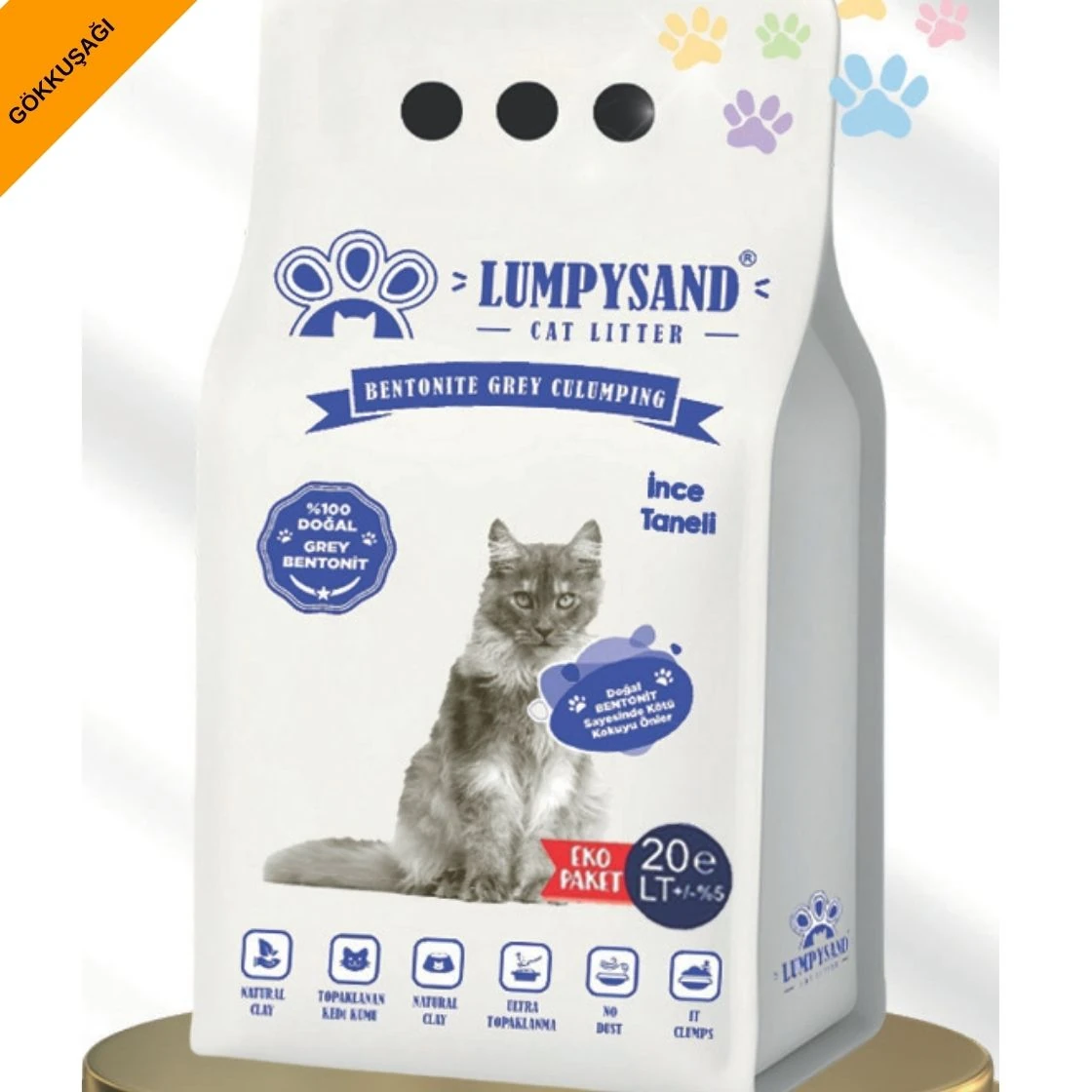 lumpysand Gökkuşağı İnce Taneli Kedi Kumu 20 lt -Cat Litter