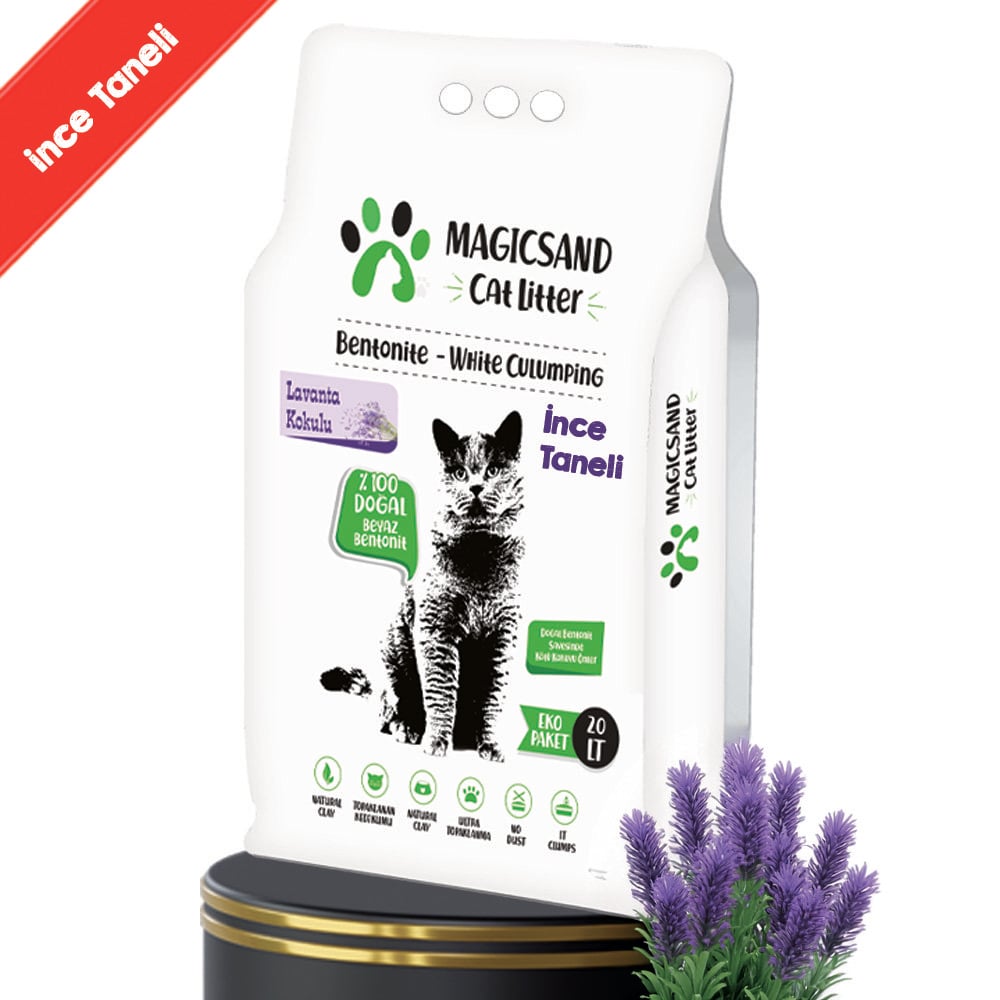 Magicsand Cat Litter Lavanta kokulu Kedi Kumu 20 lt İnce Taneli