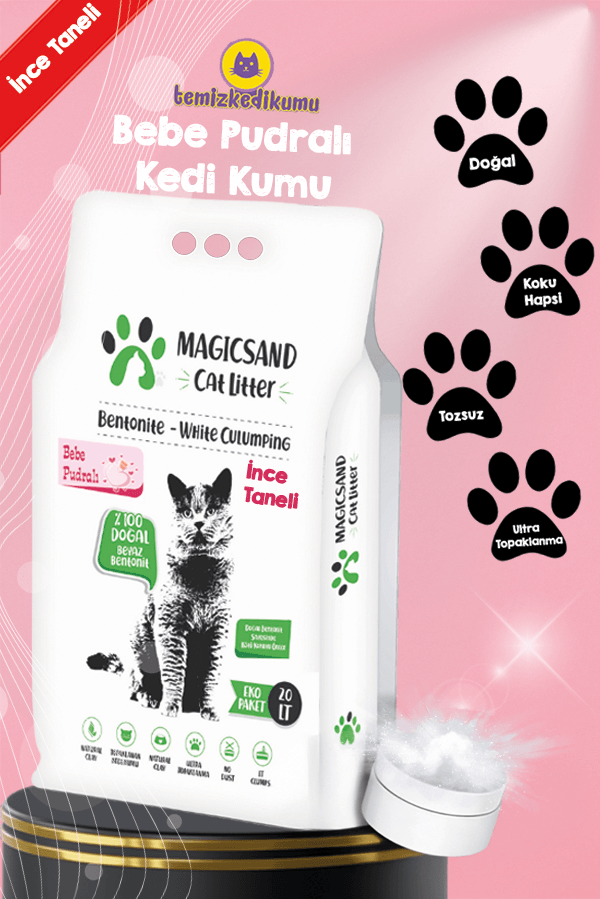 Magicsand Cat Litter Bebe Pudralı Kedi Kumu 20 lt İnce Taneli