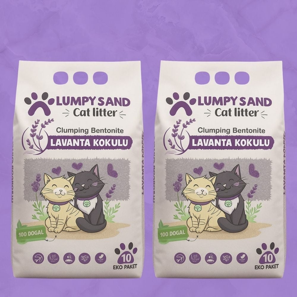 Lumpysand Grey White Lavanta Kokulu İnce Kedi Kumu 10 Lt X 2 Adet