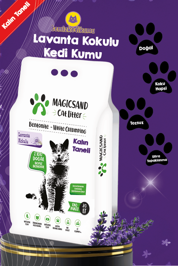 Magicsand Cat Litter Lavanta kokulu Kedi Kumu 20 lt KALIN TANELİ
