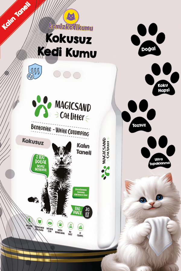 Magicsand Kokusuz Kalın Taneli Kedi Kumu 20 lt