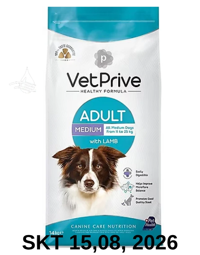 Vet Prive Kuzu Etli 14 kg Orta Irk Yetişkin Köpek Mamas