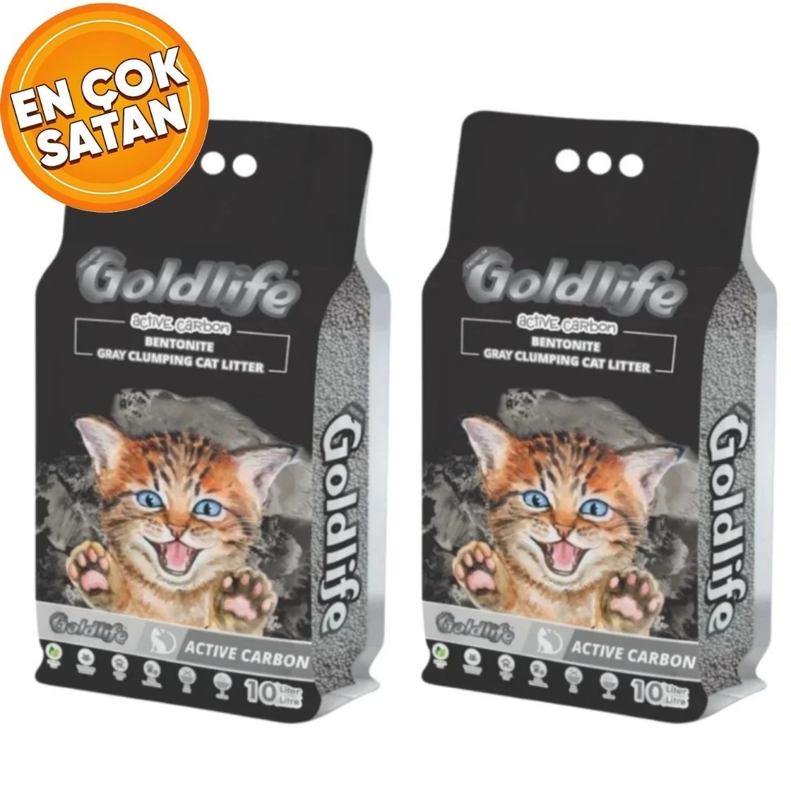 Goldlife Premium Active Carbon Kedi Kumu 10 Lt * 2 ADET