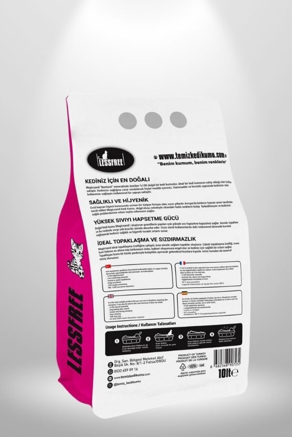 Less Free Cat Litter Gökkuşağı 10 Lt x 2 Adet (SİYAH BEYAZ)