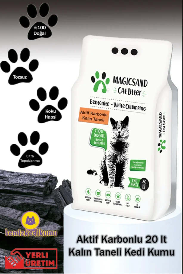 Magicsand Cat Litter Aktif Karbon Kedi Kumu KALIN TANELİ 20 Lt