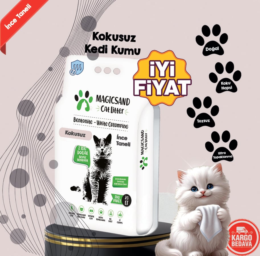 Magicsand  Kokusuz İnce Taneli Kedi Kumu 20 Lt