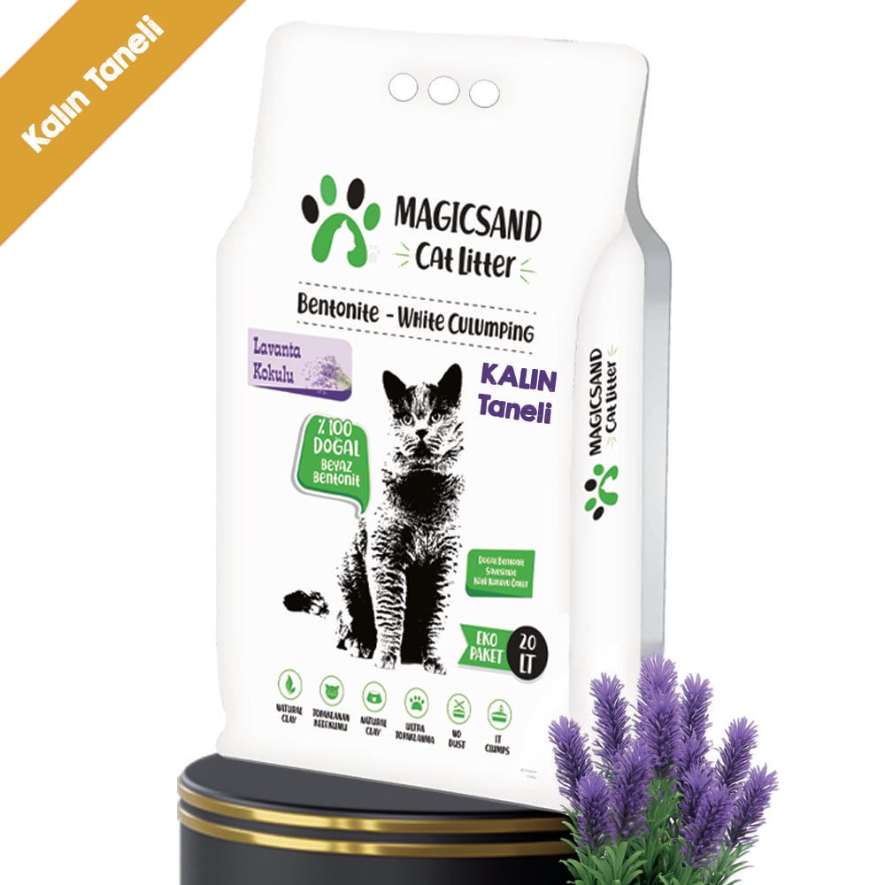 Magicsand Cat Litter Lavanta kokulu Kedi Kumu 20 lt KALIN TANELİ