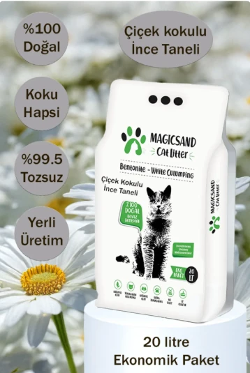 Magicsand Cat Litter Çiçek kokulu Kedi Kumu 20 lt İnce Taneli