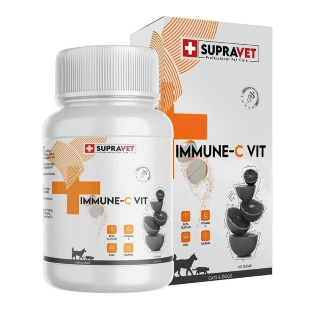 Supravet Immune-C  Kedi Köpek Güçlendirici Vitamin 75 Tablet