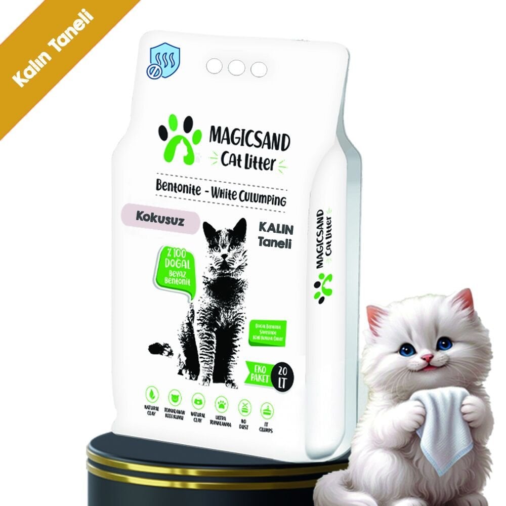 Magicsand Kokusuz Kalın Taneli Kedi Kumu 20 lt