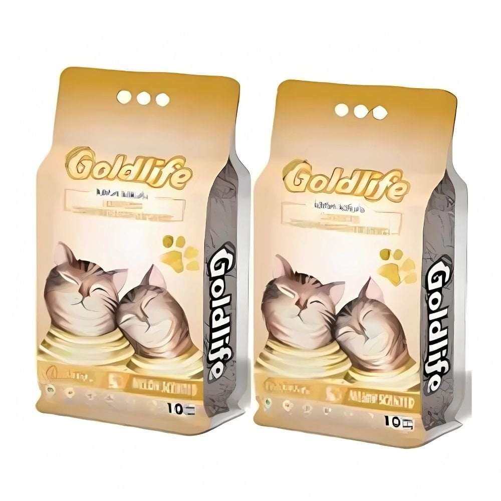 Goldlife Kavun Kokulu Topaklanan Bentonit Ince Taneli Kedi Kumu 10 Lt * 2