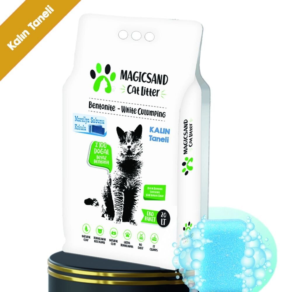 Magicsand Marsilya Sabun kokulu Kedi Kumu 20 lt KALIN TANELİ