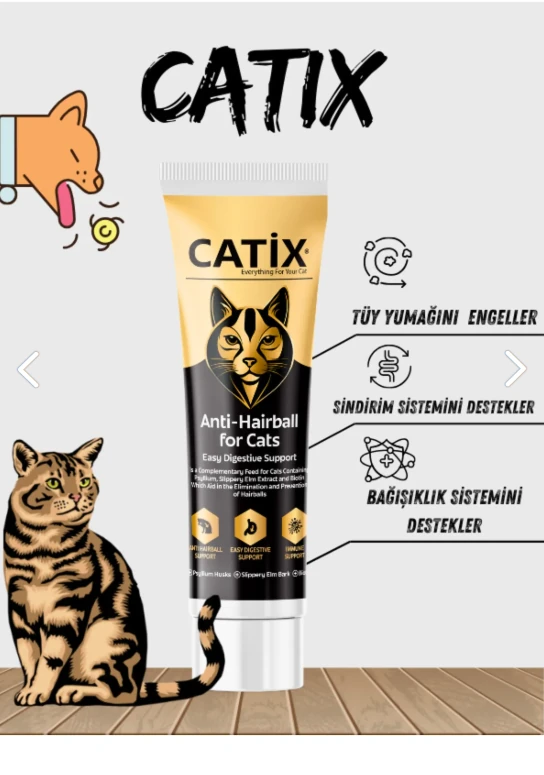 CATİX Anti-Hairball for Cats Malt Paste 100 gr (Kedi Tüy Yumağını Önleyen Malt Macunu)