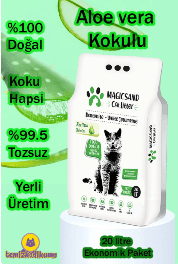 magicsand Cat Litter Aloe Vera Kedi Kumu 20 Lt Ince Taneli