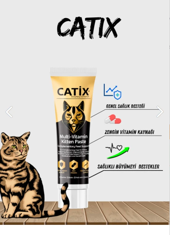 Catix Multi-Vitamin Kitten Paste  (Yavru Kediler İçin Multi Vitamin Paste) 100 Ml