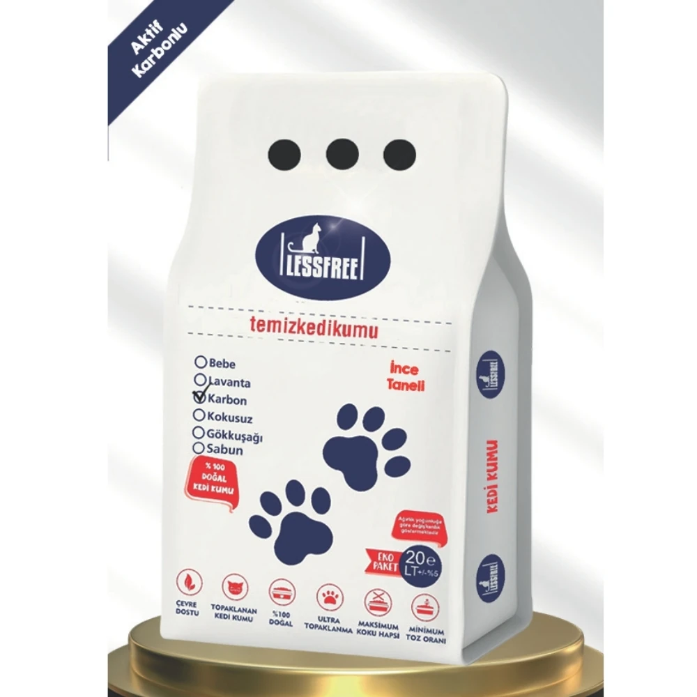 Less Free 20 Lt Ince Tane Aktif Karbon Kedi Kumu
