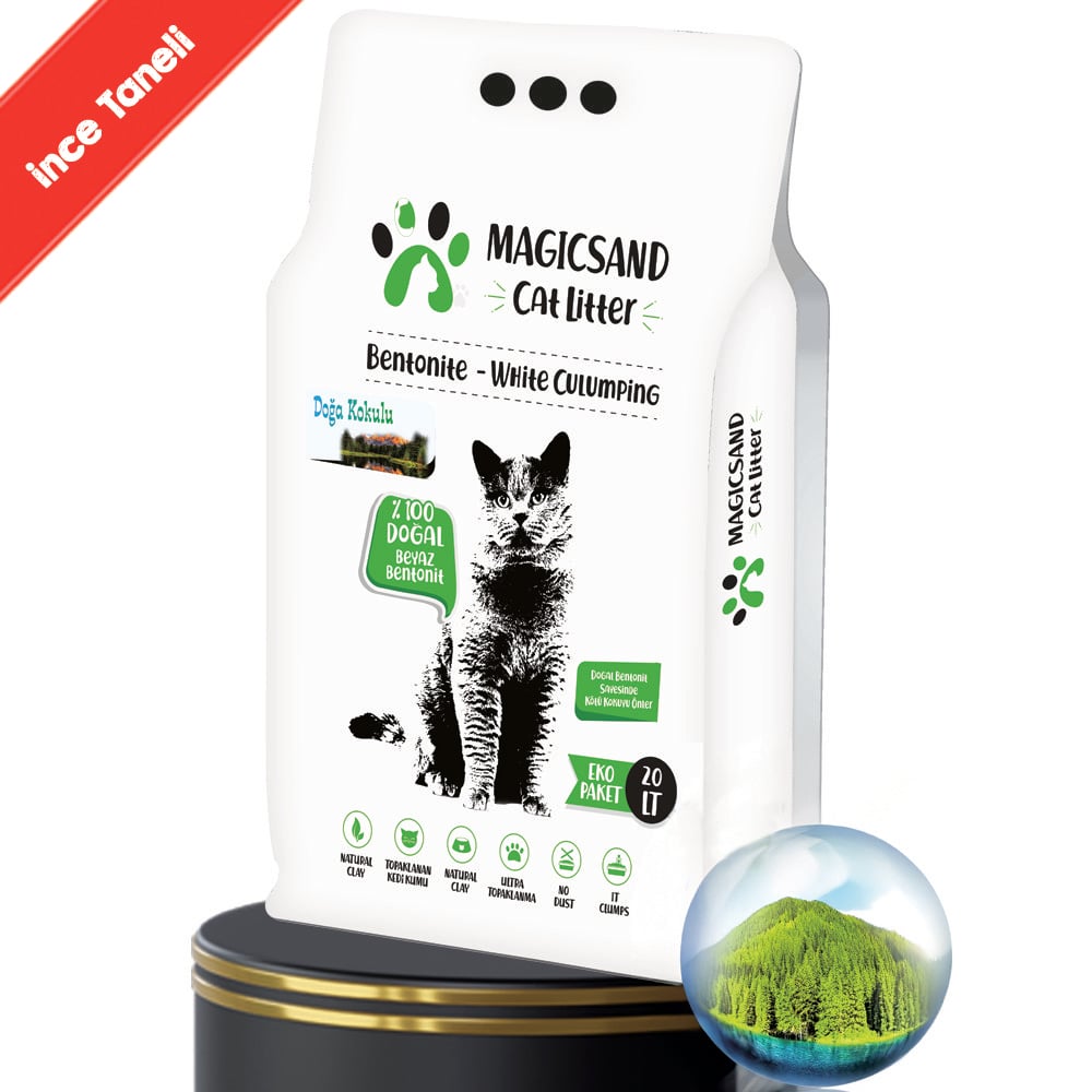 MagicSand Doğa Kokulu Kedi Kumu 20 Lt Ince Taneli