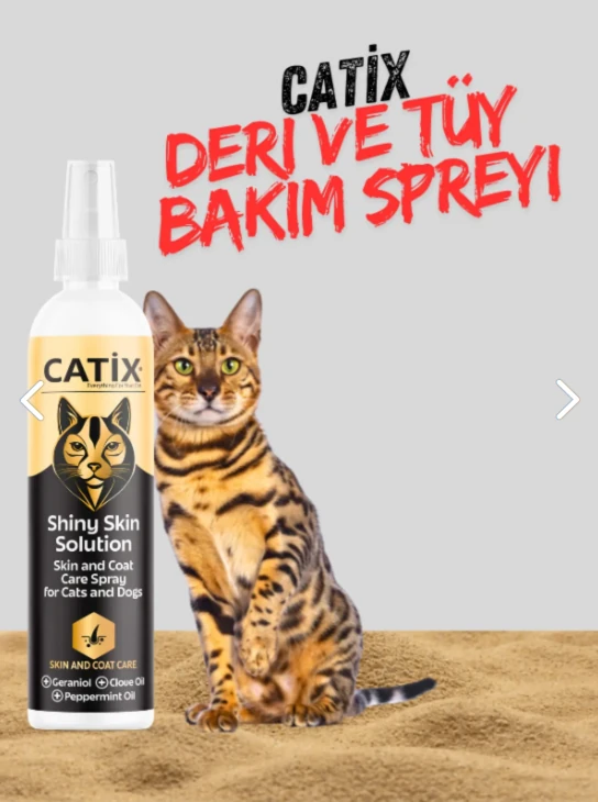 Catix Shiny Skin Solution (Kedi - Köpek Deri Tüy Bakım Spreyi) - 100 ml