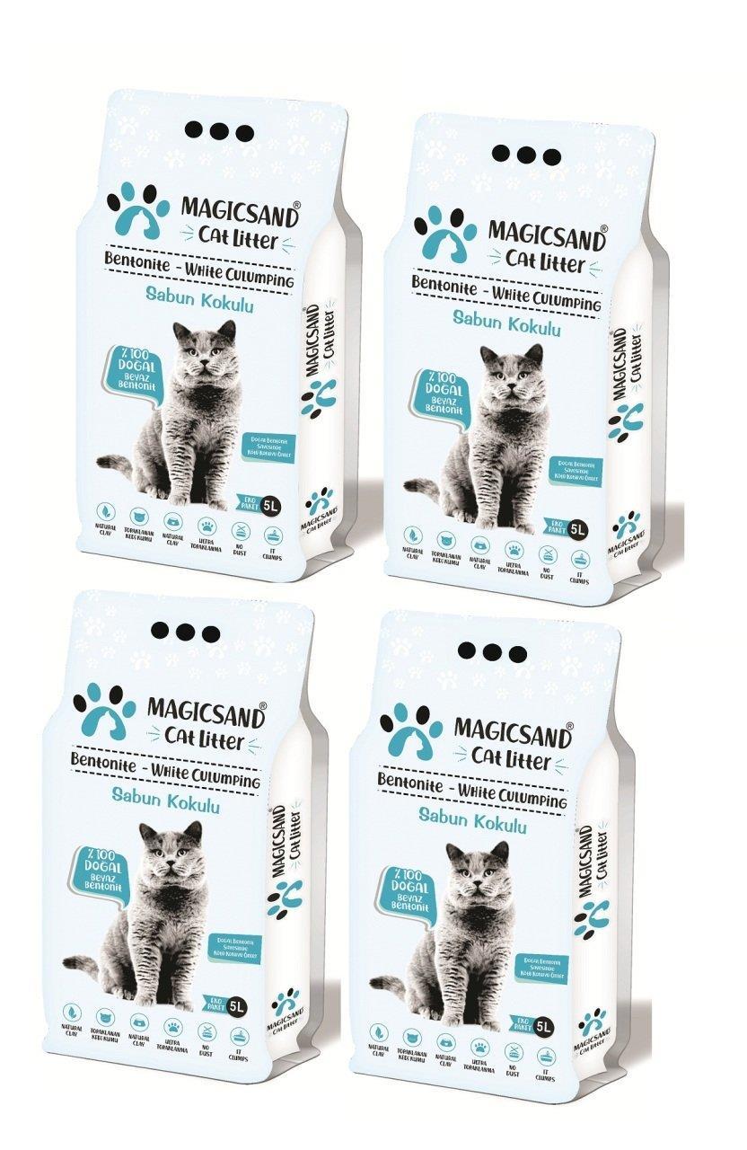 magicsand Cat Litter Marsilya Sabun Kokulu Kedi Kumu 5 Lt * 4 Adet