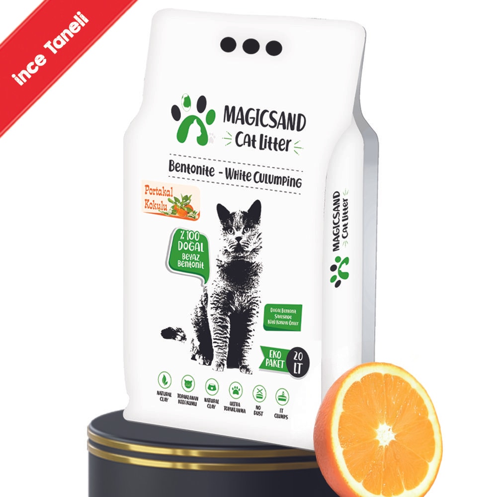 Magicsand Cat Litter Portakal kokulu Kedi Kumu 20 lt İnce Taneli