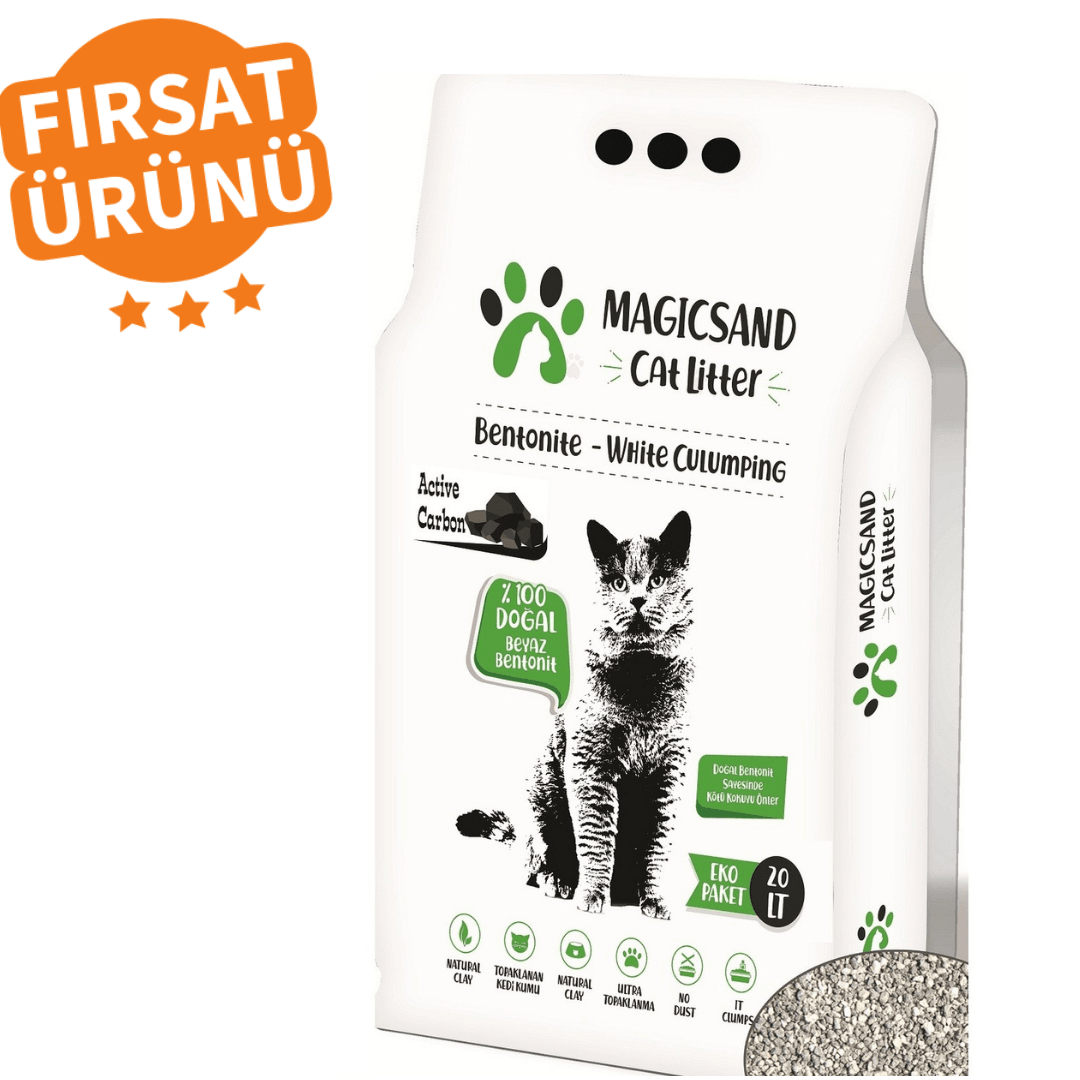 Magicsand Aktif Karbonlu İnce Taneli 20 lt Bentonit Kedi Kumu