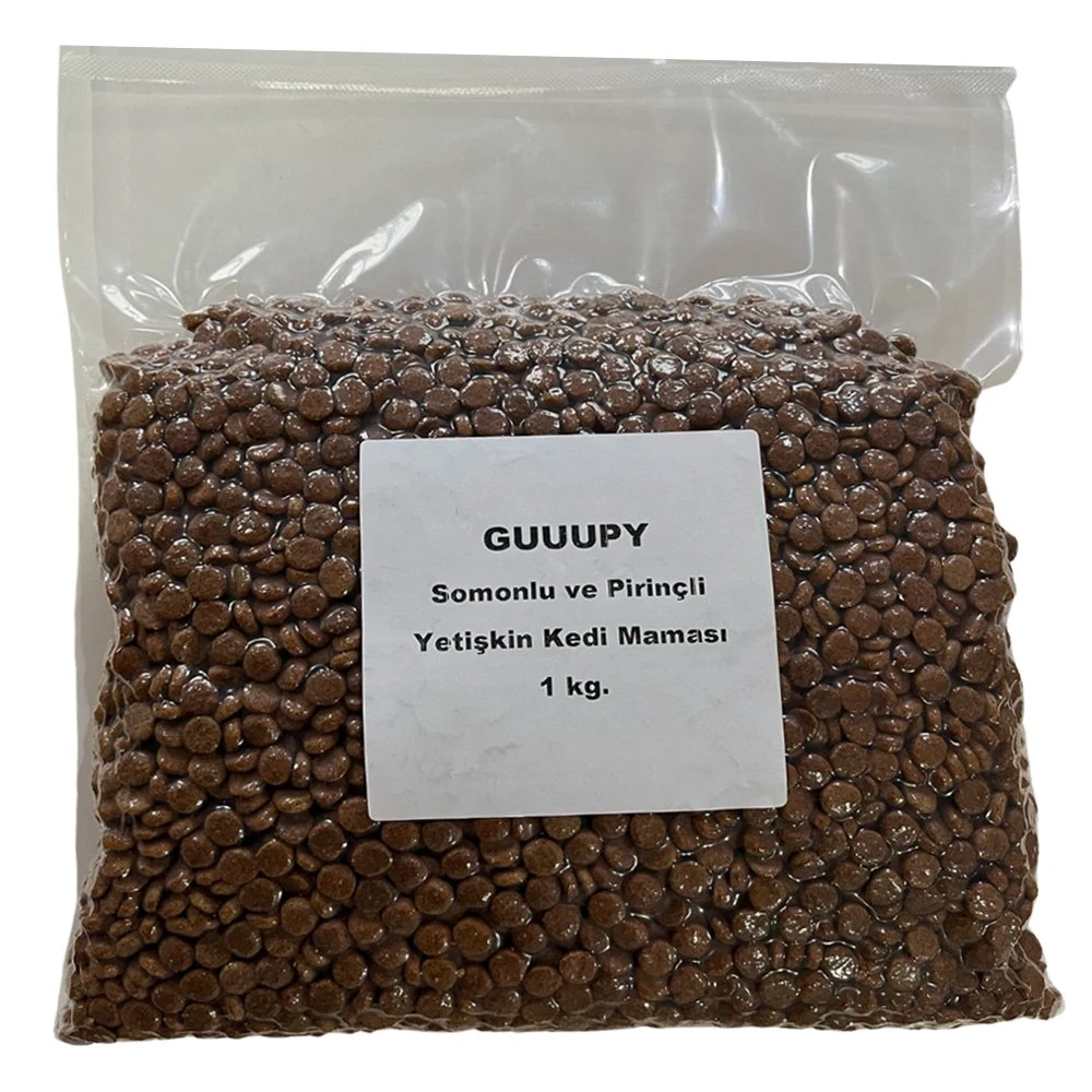 Guupy Somonlu ve Pirinçli 1 kg  Açık Yetişkin Kedi Maması