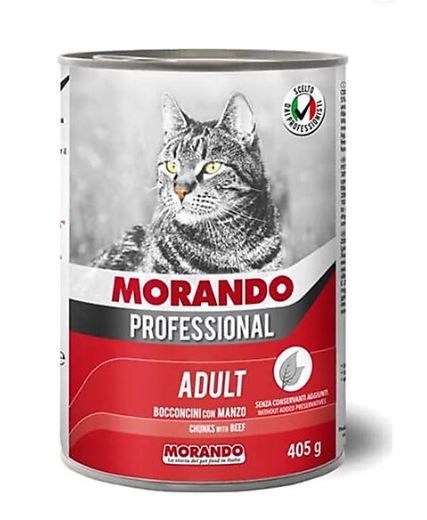 Morando Kedi Maması Biftek Parçacıklı 405 gr  Konserve