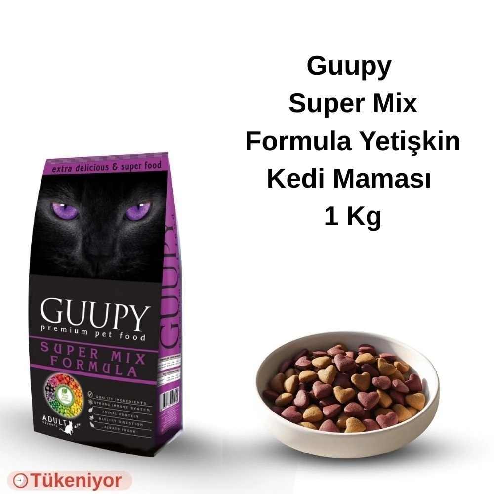 Guupy Premium Super Mix Formula Yetişkin Kedi Maması 1 Kg