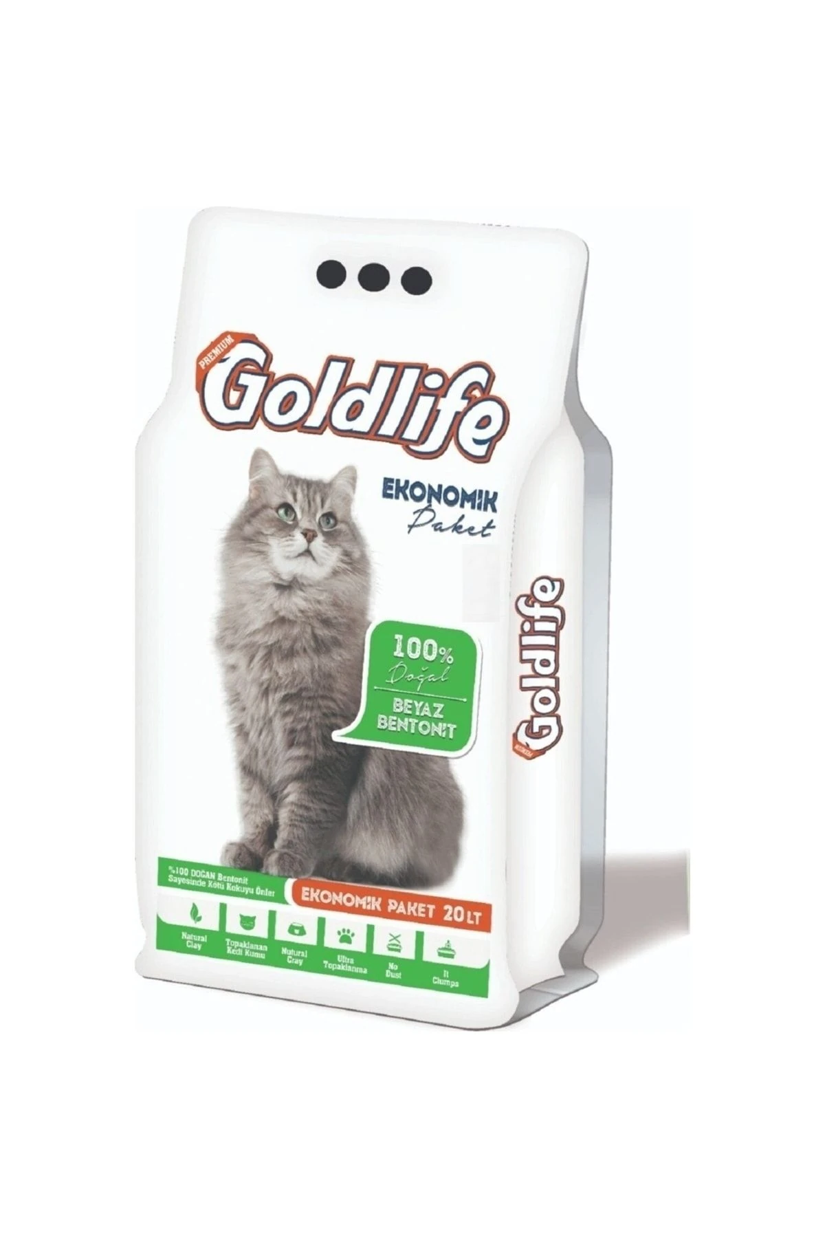Goldlife Kokusuz %100 Topaklaşan Ince Taneli Kedi Kumu 20 L